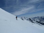 Discesa dal Breithorn su bella neve