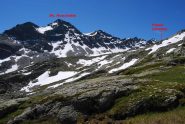 Il Mt Monchette e la cresta che scende al Passo di Leseney (non visibile) salendo