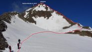 il tracciato della via seguita per la salita alla cima (24-6-2012)