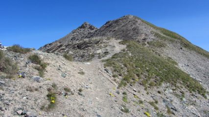 salendo la prima parte della cresta SE verso la cima (15-7-2012)