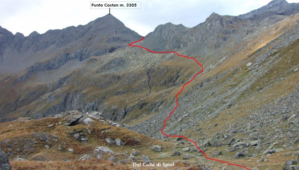 una parte dell'itinerario seguito visto dal Colle di Spiol (22-9-2012)