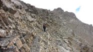 salendo lungo la cengia diagonale che porta verso la cima della Siguret (20-10-2012)