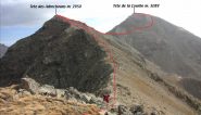 il tracciato della via di salita visto dalla Tete de l'Eyssiloun (21-10-2012)