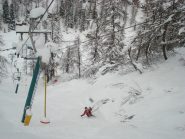 Paolo in azione lungo lo skilift della Madeleine