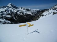 Una palina semisommersa poco sotto l'Alpe Marmontana