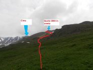 08 - dall'alpeggio la direzione da seguire per evitare i ghiaioni