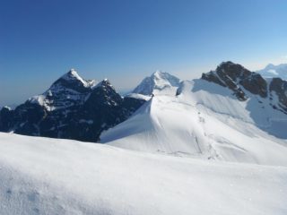 Jungfrau, Monch, Eiger dalla vetta