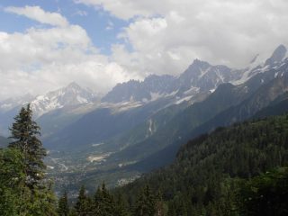 04 - vista verso Chamonix Aguille Verte e Aguille du Midi