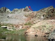 itinerario dai laghi di Valrossa: rosso salita, verde discesa