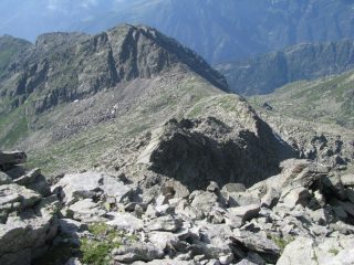 Vista sul Passo dell'Alpuggio e la Punta della Rossa