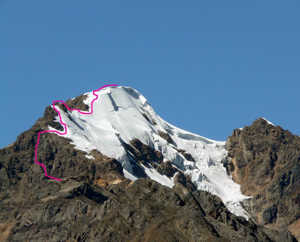 Diablo Mudo con percorso di salita (5315 m.)