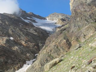 Mont Rous e ghiacciaio di Vofrède dalla ferrata