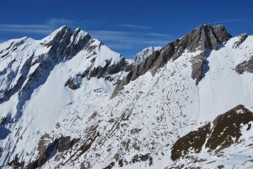 La Grande Rochere, il Monte Bianco e l’Aiguille de Bonalex 