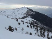 Colle della Ciabra e Monte Roccerè dal crinale per il Monte Cornet