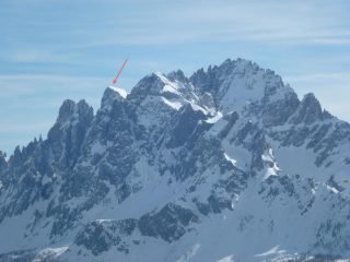 Il Monte Popera visto da M Elmo spunta da dietro idi fianco a cima 11