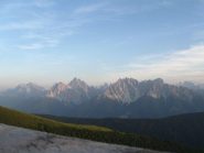 tramonto sulle Dolomiti di Sesto dal rifugio