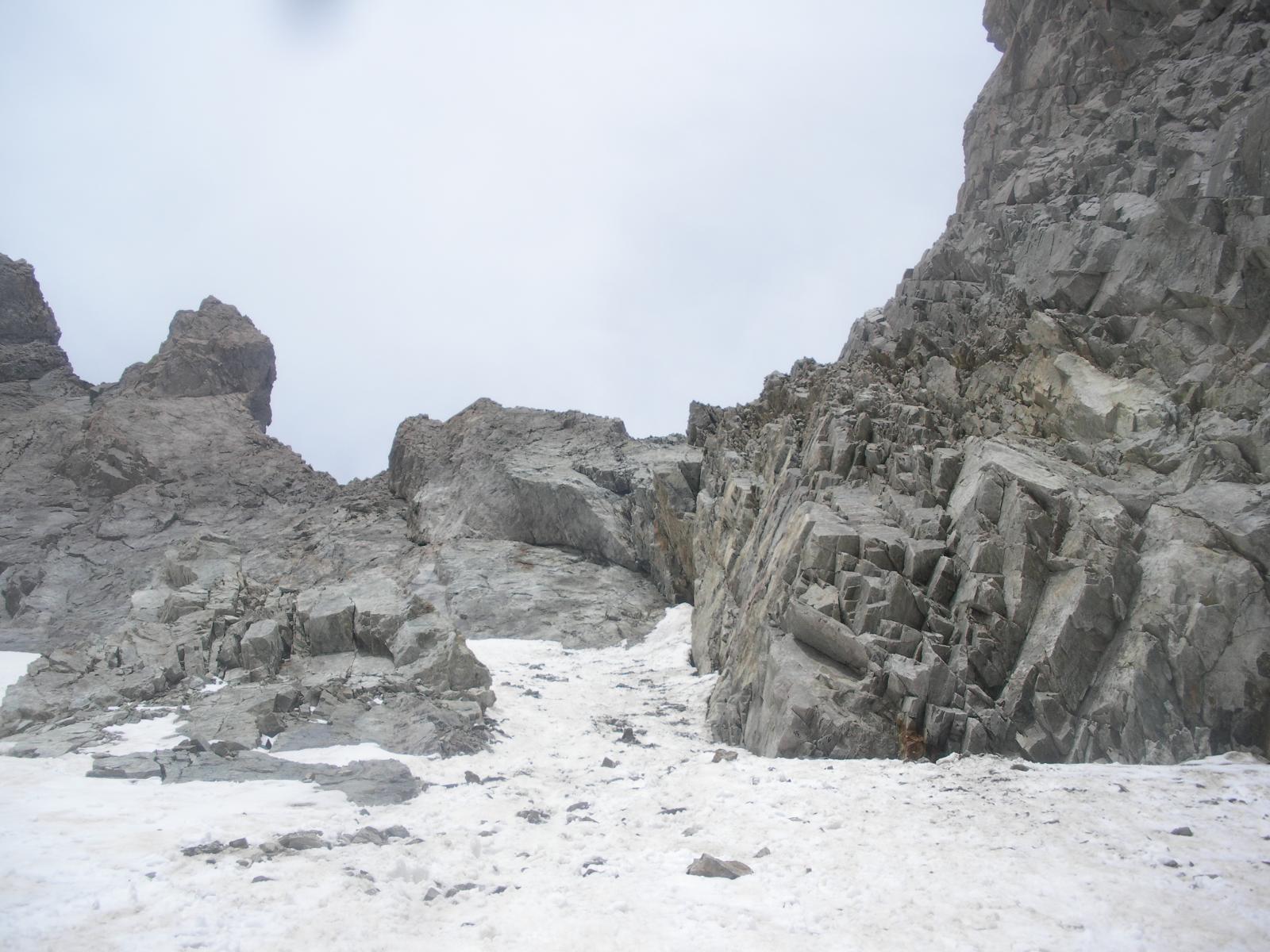il non facile accesso al Col du Glacier Noir..dal sommo del Ghiacciaio..