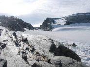 Cima MOnfret vista dal ghiacciaio, quando siamo scesi