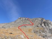 04 - primo lungo canale da risalire sopra la casa di caccia, si parte da 2600 e si sbuca in cresta a 3000mt