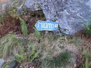 Il cartello all'Alpe Cavanna di Gaba