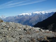 Panorama su Cervino e Monte Rosa da poco sopra il Colle
