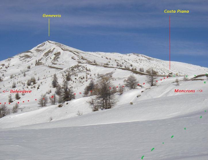 arrivando da Alpe Gaggiera - skilift Moncrons