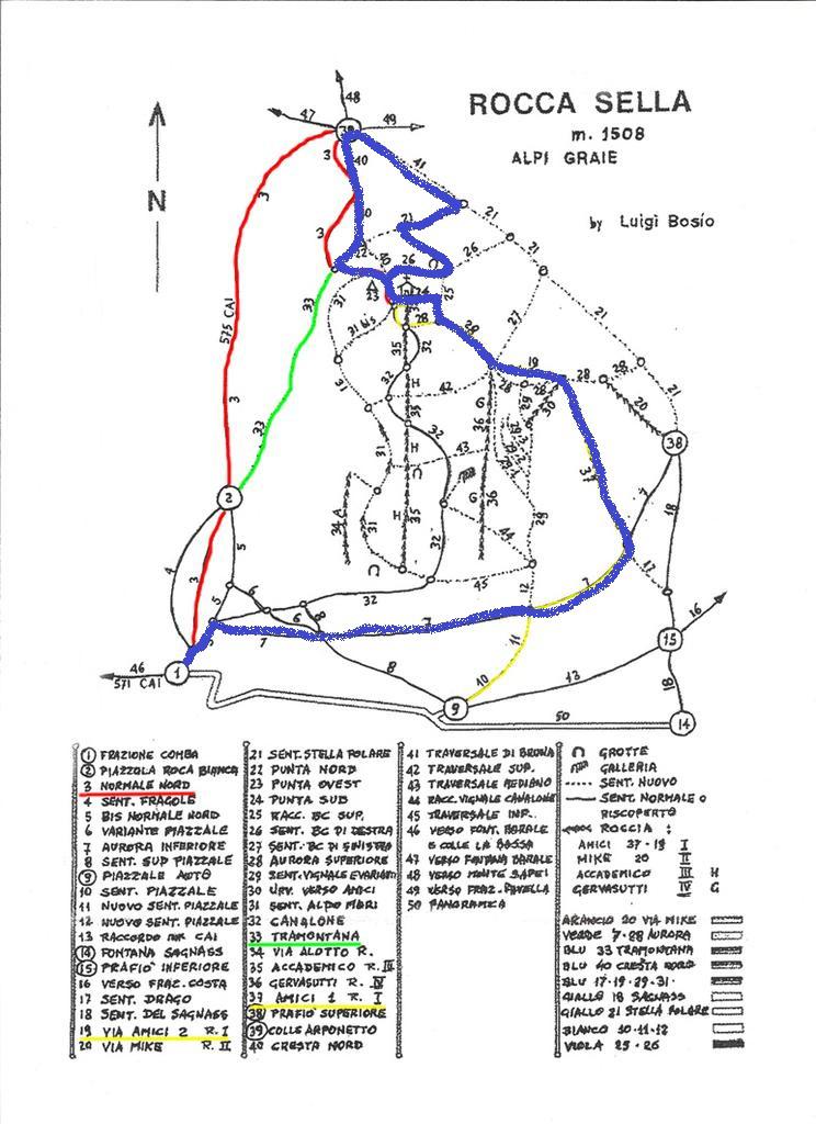 09 - giro odierno visro sulla mappa dei sentieri di Bosio (in blu)