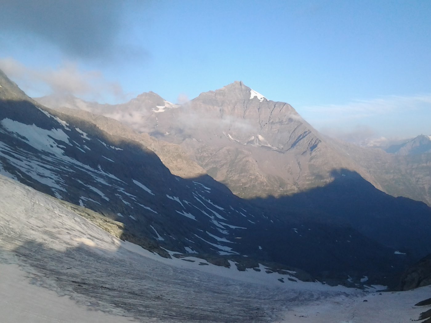 Dal colle d'Arnas, verso Glacier d'Arnes e Charbonnel