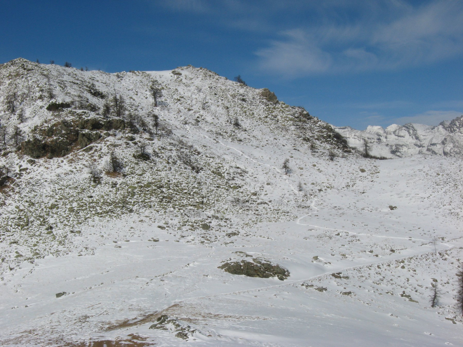 Testa Paian dall'Alpe Belvedere, si può vedere la nostra traccia di salita