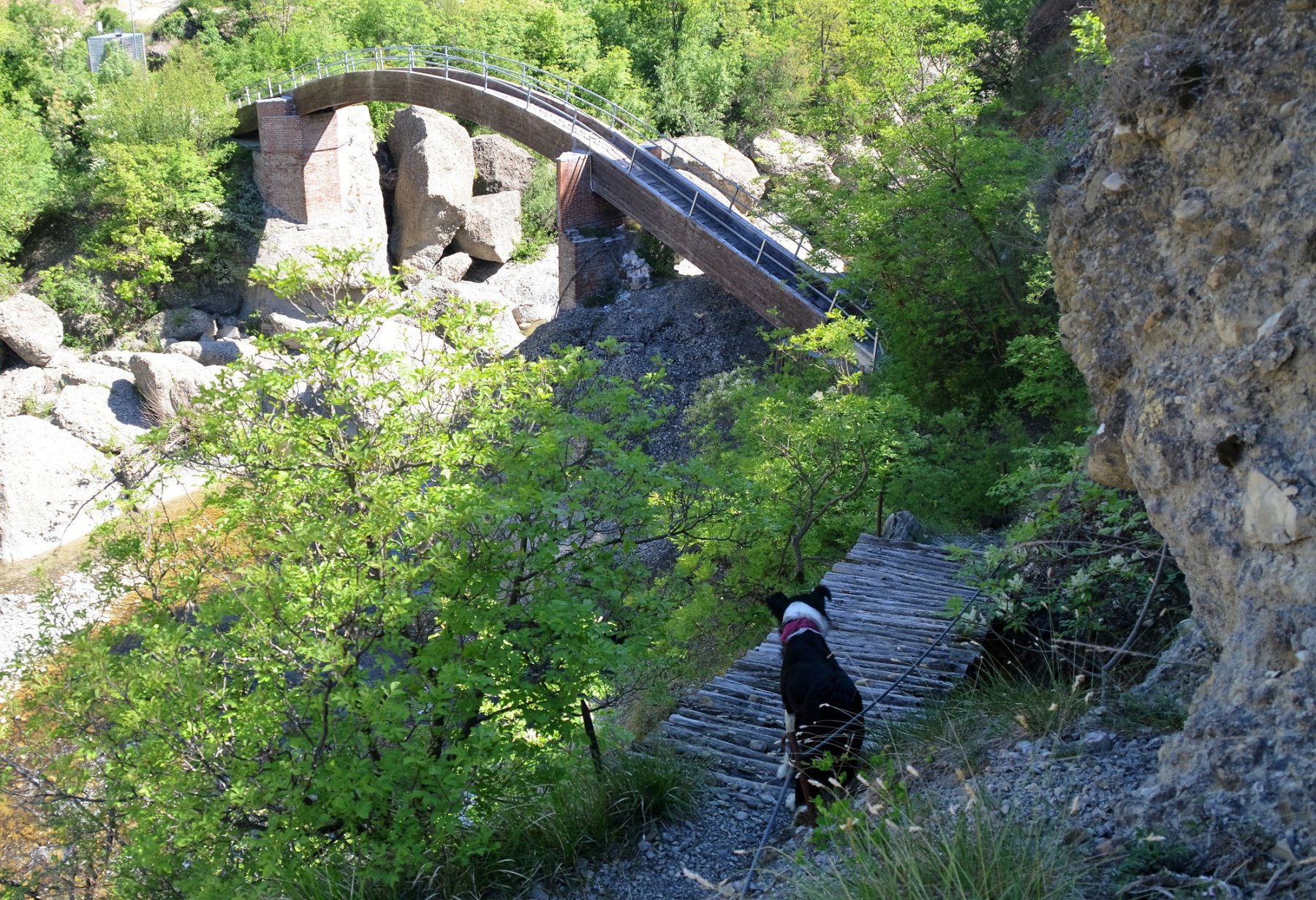 Ponte e passerelle iniziali sul Borbera