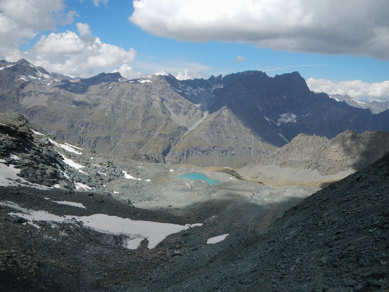 quel che resta del ghiacciaio della Vaudaletta sul versante della Val di Rhemes
