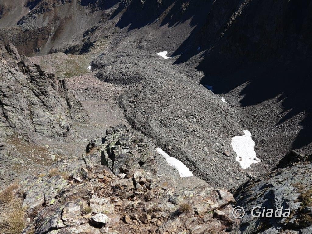 Il ghiacciaio fossile di Schiantalà visto dalla Montagnetta Est