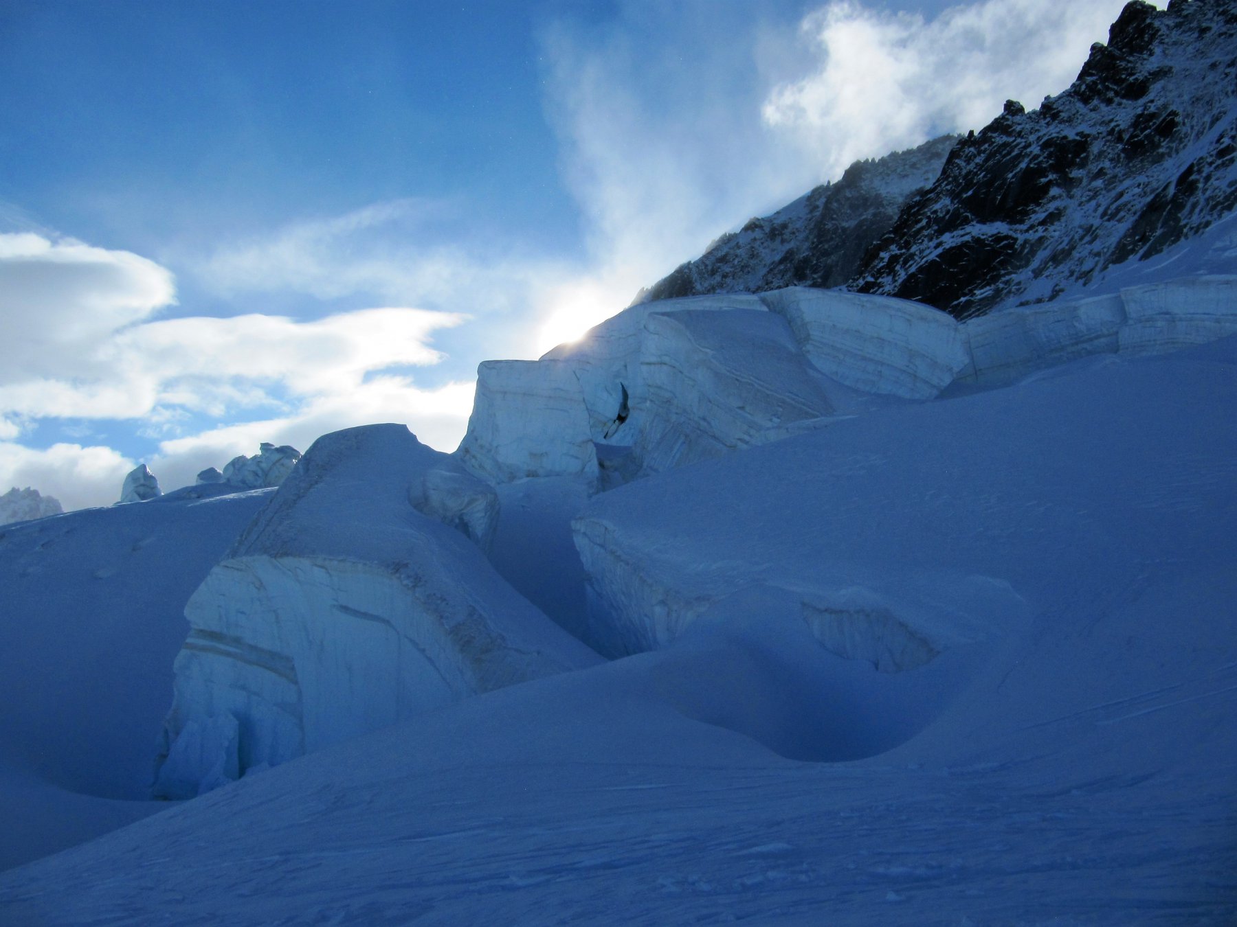 Seracchi scendendo sul Glacier d'Argentiere