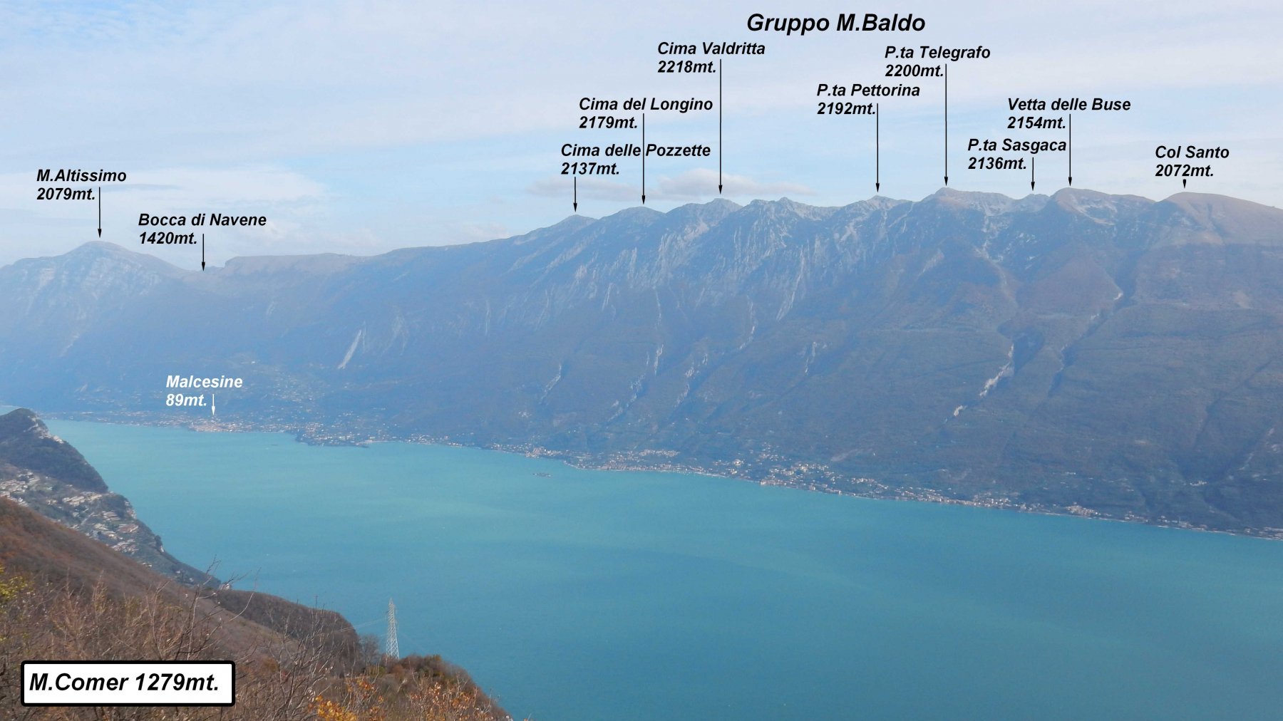 Panorama dal M.Comer sul Gruppo del M.Baldo.