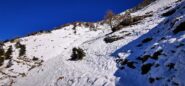 la prima neve incontrata a quota 1850 m lungo il versante Sud del Saccarello