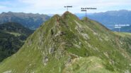 Vista dal M.Verrobbio sulla cresta per il P.zo di Val Carnera. In rosso la traccia che ho fatto.