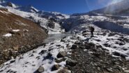 la prima neve intorno a quota 2700 m verso il Passo dei Fourneaux
