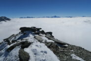mare di nebbia sulla Valle d'Aosta dal Mont Menouve