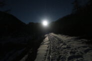 la luna illumina il percorso