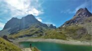 Al Lac du Grand Ban: dietro il lago il Col des Cerces e la Pointe
