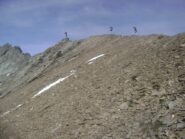 1-Cima, 2-anticima(cima escursionistica), 3-l'ometto che segna l'arrivo in cresta