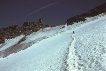 La crepaccia terminale, quasi invisibile