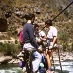 carrello per attraversare Rio Urubamba