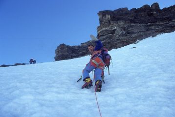 in uscita dal pendio finale della Spalla Isler