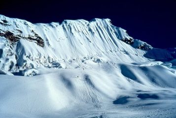 Sul ghiacciaio con la rigola finale di salita