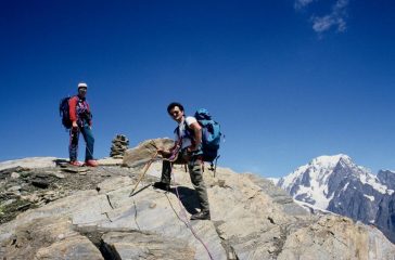 Stelvio e Guido appena arrivati in vetta alla Punta Lechaud (26-7-1998) 