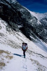 Gianluigi nella parte alta del vallone di salita (6-9-1998)