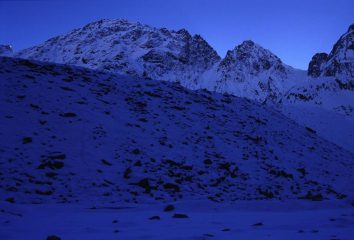 Becca du Lac e Aiguille Rouge visti dalla Comba d'Oren (28-10-2000)