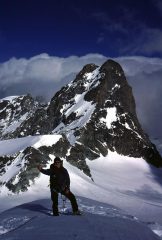 Stelvio in vetta alla Becca d'Oren con l'Eveque sullo sfondo (29-10-2000)