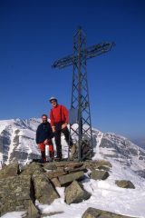 Alberto e Stelvio in vetta al Rondinaio Lombardo (18-2-2001)